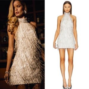 Retrofete Silver Sequin Mini Dress